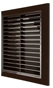 Vent Systems Ø6 Duct - 8 x 8 Inch Brown Air Vent Cover - Bathroom Exhaust Vent Pipe - Louvered Outdoor Dryer Vent Cover - Brown Ø150 mm (200 x 200 mm)