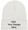 Whhzhao Benutzerdefinierte Beanie-Mütze, personalisierter Text & Foto & Logo, Strickmütze mit Bündchen für Männer und Frauen, weiß, One size