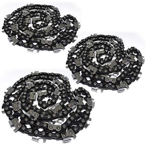 (3 Pack) 12 inch Chainsaw Chains 3/8 Pitch, .043 Gauge, 44 Drive Links Compatible with Stihl / Fits MS170 MS171 MS180 MS181 MS192 MS193 MS200T MSE210C-BQ / Compatible with Echo PPF 210 211