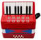 Btuty Acordeón de 17 teclas y 8 bajos Mini acordeón pequeño Instrumento musical educativo Regalo de cumpleaños para principiantes