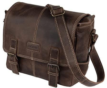 DÖRR Leder Tasche Kapstadt small WIDE, hochwertige Umhängetasche aus echtem Leder, schick und zeitlos elegant (vintage brown)