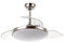 Ventilador de Techo Siroco 36-24W, con luz LED, aspas retractiles transparentes, motor DC silencioso, color niquel satinado