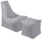 BuBiBag Calm Sitzsack mit Hocker - Gaming Sitzsack für Kinder & Erwachsene - Bean Bag auch für Outdoor Nutzung geeignet - Sitzpouf & Griff (Grau)