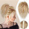 Colorfulpanda Pferdeschwanz mit Klammer Glatt Kurz Clip in Claw Haargummi Haarteil Ponytail Natürliches Kunsthaar Haar Haarverlängerunge Unordentlich Dutt blond für Damen Mädchen