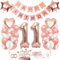 TOPHOPE Luftballon 11. Geburtstag Roségold Folienballon Luftballon Zahlen Geburtstagsdeko Mädchen 11 Jahr Riesen Folienballon Zahl 11 Ballon 11 Deko zum Geburtstag Roségold Happy Birthday