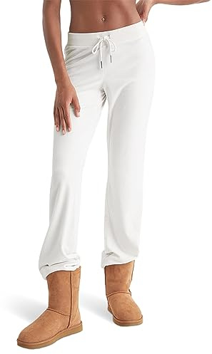Juicy Couture Womens Solid Rib Waist Velour Pant W/Drawcord Coral Haze Small