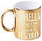 Bombo Tazza in Ceramica Metallizzata Color Oro per festeggiare la Sorella, con la frase Una Sorella dal cuore d'oro vale più di un TESORO