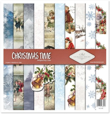 ITD Collection - Scrapbook Papier - Scrapbooking Set - Motivpapier zum Basteln - Dekorpapier 12x12 inches - 310 x 310 mm - 10 Blatt + 1 – Christmas Time - SLS-065
