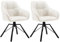 WOLTU Esszimmerstühle drehbar 2er Set, für Esszimmer Wohnzimmer, Bequeme Küchenstühle gepolstert mit Armlehnen Rückenlehne, mit Samtbezug, Creme