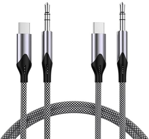 Confezione da 2 cavi audio da USB C a AUX da 3,5 mm per iPhone 15, da USB tipo C a AUX Speaker Stereo Car Cord per iPhone 15 Pro Max/15 Pro/15 Plus, Samsung Galaxy S23/S22/S21/S20 Ultra/Note 20 e