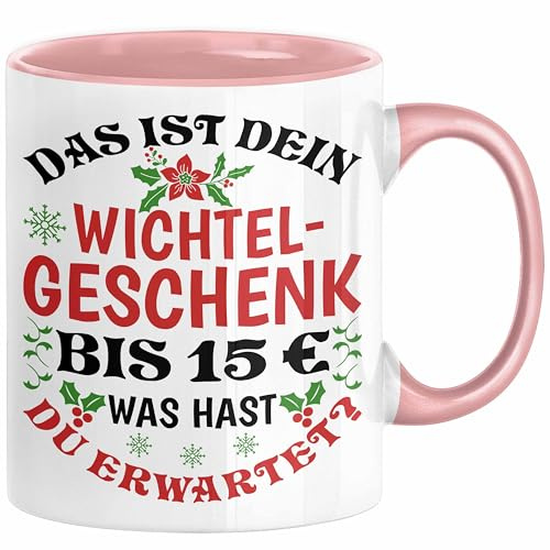 Trendation - Wichtelgeschenk für 15 Euro Tasse Wichteln für Frauen Kollegen Wichtel-Tasse Das Ist Dein Wichtelgeschenk bis 15€ Was Hast du Erwartet Schrottwichteln (Rosa)