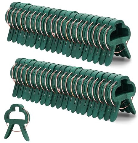 50 Stück Pflanzenclips 4,5*3cm Pflanzenklammern für Kletterpflanzen, Pflanzen Klammern zur Befestigung von Rosen, Tomaten, Gurken und andere Rankpflanzen, Wiederverwendbar Pflanzen Stützklammern Grün