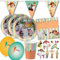 Pippi Langstrumpf-Partyset für 10 Kinder mit Teller, Becher, Dervietten, Balloms, Wimpelkette, Konfetti // Kindergeburtstag Pippi Langstrumpf Deko / DH-Konzept