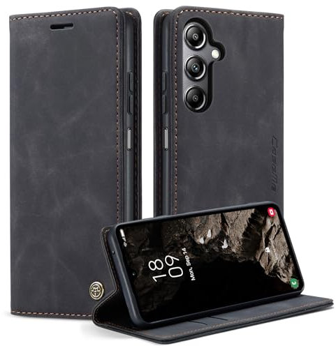 Cracedily Coque pour Samsung Galaxy A05S Pochette, Etui Protection Housse Premium en Cuir PU,Etui à Rabat Pochette de Portefeuille Étui pour Samsung A05S Case, Noir