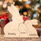 Rompecabezas Personalizado de la Familia de Madera del Conejo con 1-8 Nombres, El Escultura Animal para Decoración del Hogar, Regalo Ideal para Navidad, cumpleaños, Aniversario Día de la Madre Padre
