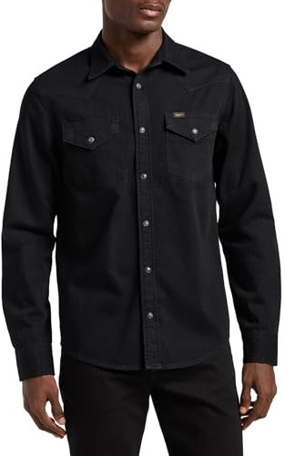 Lee Mens Regular Western Shirt, Black, XL UK