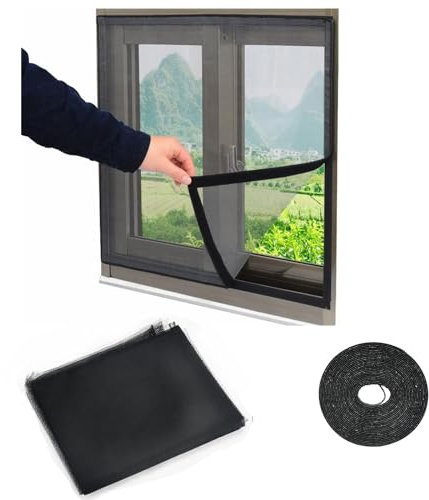 45x85cm,Mosquitera para ventanas (sin taladrar, antimoscas), Mosquitera para ventana, sin agujeros ni tornillos, Pantalla para ventana