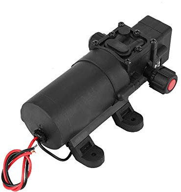 Pumpe, DC 24V 80W 5,5L/MIN Membran Selbstansaugende Wasserpumpe mit Automatischem Druckschalter, Rippenmembranpumpe, Membranwasserpumpe