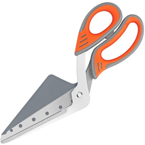 Vutyvve Pizza Scissors, Pizza Scissors with Removable Pizza Spatula, Food Grade Sharp Stainless Steel Blades and Soft Grip Handles, Multifunctional Kitchen Scissors, 27 cm, Grey/Orange