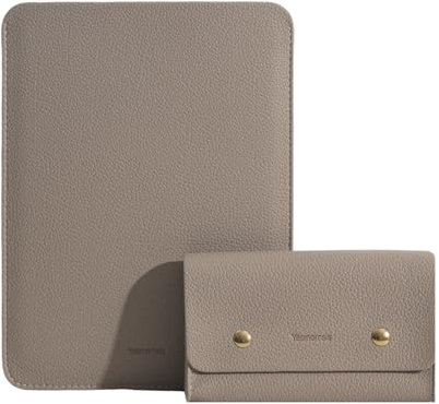 Yesmornsis PU-Leder Gepolsterte Laptophülle 16 Zoll Kompatibel mit MacBook Pro 16, 15 Zoll Laptoptasche Kompatibel mit MacBook Pro 15 mit Ladegerät-Tasche Farbe Camel