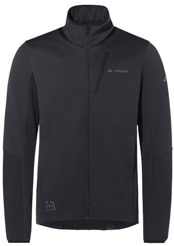 VAUDE Herren Matera Softshell Jacket II, wärmend, 100% winddicht, wasserabweisend und atmungsaktiv, optimale Bewegungsfreiheit, Passform: Slim fit, black/black, XL