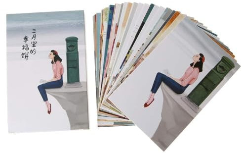 30 Blatt Happyness Paintings Retro Vintage Postkarte Karte