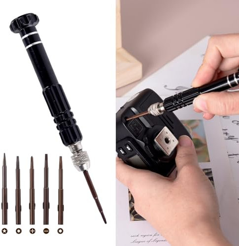 5-in-1 Mini Screwdriver Set, Multifunctional Tiny Slotted and Professional Precision Sunglasses Screwdriver for Eyeglass Sunglass Watch Jewelry Computer Repair Tool Kit（2 pcs） (Black)