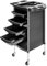 CROWNSHOP Hairdresser Trolley Salon Hairdressing Trolley with 4 Drawers Beauty Storage Cart Side Tray Hair Dryer Holder on Wheels Spa Barber Tool