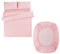 Aisbo King Duvet Set with Sheet - Rose Pink 4 Pieces Microfiber Bedding Set for Kingsize Bed, Includes Duvet Cover, Fitted Sheet and Pillowcases