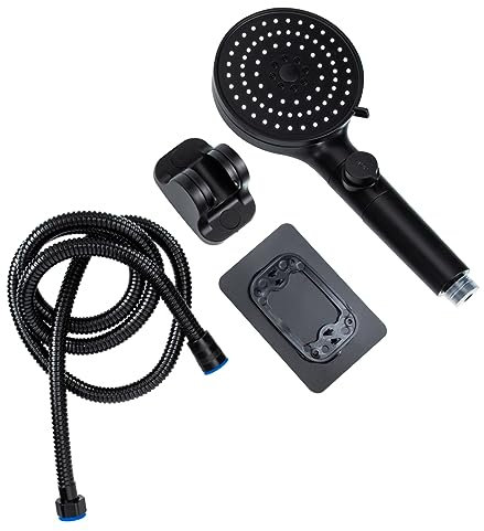 Hemobllo Hochdruck Duschkopf Mit Strahlarten Multifunktionale Handbrause Mit Filter Wassersparend Flexiblem Schlauch Montage Ohne Bohren Schwarz Ersatz Für Badezimmer Hotel Zuhause