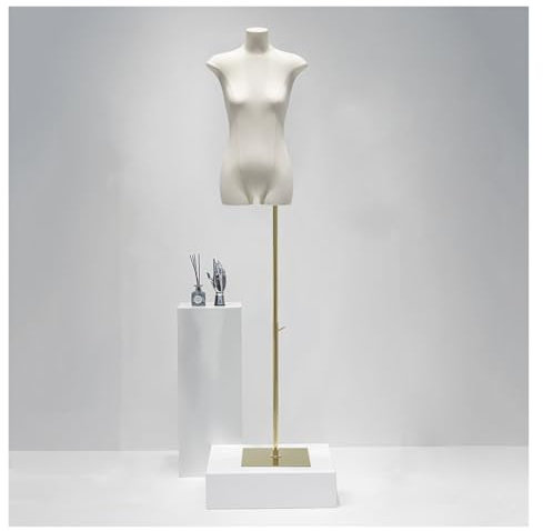 schneiderpuppe Schneiderpuppe Damenbüste Weiblich, Schaufensterkörper mit Höhenverstellbarem Metallständer for Bekleidungsanzeige, Weibliche Nähen Büste Manikin Körper for Clothing Shop Dresses(Gold,A
