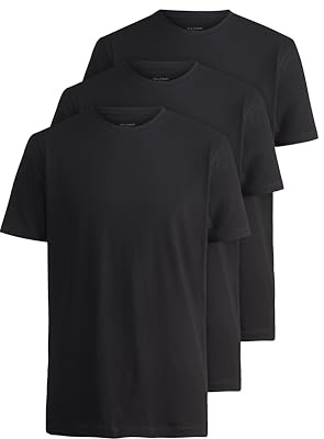 OLYMP Herren Unterhemd 3er Pack T-Shirt Modern Fit Einfarbig Baumwolle