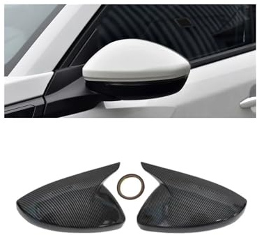 Rückspiegel Abdeckung 2Pcs Für Peugeot 208 2020-2023 Für Peugeot 308 2014-2020 508 2008 Auto Rückspiegel Seite Spiegel Abdeckung Carbon Spiegelkappe(Carbon Fiber Pattern)