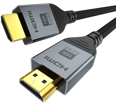 16K 8K HDMI 2.2 Kabel 3m, 96Gbps Ultra Hochgeschwindig, 16K@60Hz, 8K@240Hz, 4K@480Hz, eARC, HDR10+, Dolby Vision, HDCP 2.3, für Gaming hdmi 2.1 kabel, für Grafikkarten, PS5, Xbox, Monitor, Soundbar