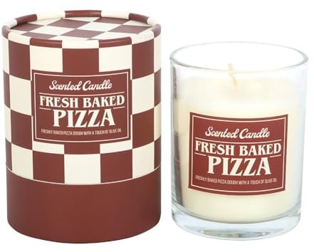 Fresh Baked Pizza Scented Candle | 40 Hour Burn | Novelty Kitchen Fragrance | Quirky Foodie Gift | Paraffin Wax Candle