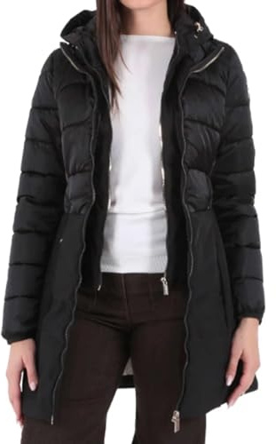 Yes Zee Giacca da Donna Lunga Trapuntata con Cappuccio Nera Codice O003-M800-0801