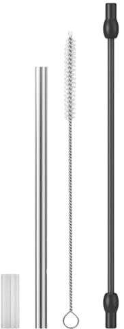 Xummpxuk Coffee Machine Milk Tube | Stainless Steel Milk Tube Silicone Hose with Brush | Replacement Parts for Home Restaurant Daily Maintenance Deep Cleaning