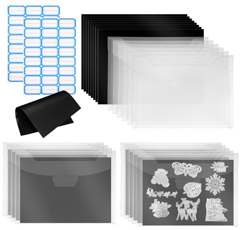 WENLISELL 40 PCS Rubber Magnetic Sheets with Stamp and Die Cut Storage Bags | 0.3mm Thickness, Magnetic Sheets for Die Storage, Craft Storage Set, For Card Making Cutting Dies Stencil Storage