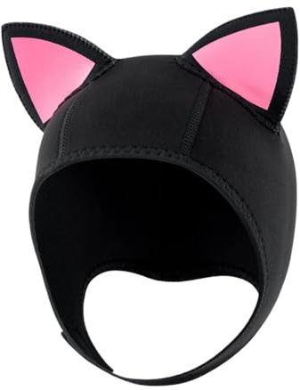 S Cuba Hood Traje De Neopreno Térmico Con Orejas De Gato Para Hombres Y Mujeres, Con Ajuste Seguro Y Comodidad, 63 Cm, Gorro De Natación De Neopreno, Capuchas De Buceo, Protección Térmica Mejorada, Pa