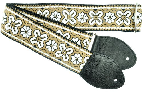 Souldier GS0301BK02BK Custom USA Handmade Greenwich Acoustic Guitar Strap - Tan/Black