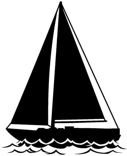 Samunshi® Segelyacht Aufkleber 8 x 10cm schwarz