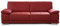 CAVADORE 2,5-Sitzer Sofa Corianne / Kleine Echtleder-Couch im modernen Design / Mit Armteilverstellung / 192 x 80 x 99 / Echtleder rot