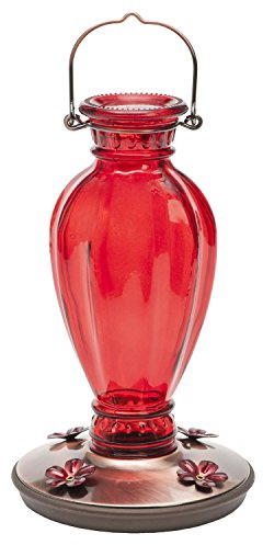 Perky Pet 8133-2 Daisy Vase Vintage Glass Hummingbird Feeder