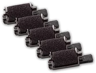 vhbw 5X Farbrolle, Farbwalze Schwarz kompatibel mit Casio FR 320, FR 520, FR 2650 A, FR 2650 T Taschenrechner, Registrierkasse