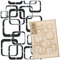 NAKLEO Pochoir pour Peinture Murale Grand Format 59x95cm, Modèle en Plastique et Réutilisable, Géométrique Rétro Arrondi Carré, DIY Bricolage Artisanat Décoration a Peindre, Bois Tissu Mueble