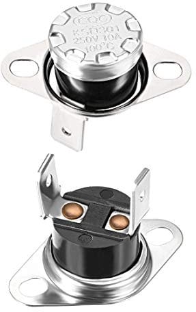 sourcing map interruptor de control de temperatura, termostato, 100 ° c 10a normalmente cerrado nc 2pcs