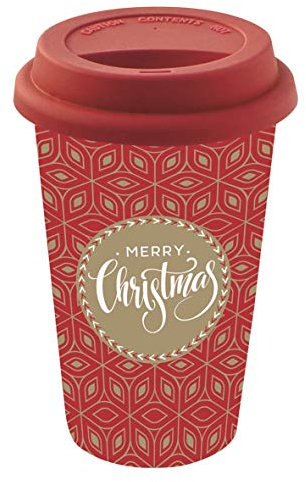 Easy Life 129TMCH Coffret Mug de Voyage 350 ML Double Paroi en Porcelaine Couvercle Silicone