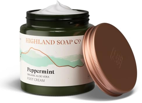 The Highland Soap Company Pfefferminz-Fußcreme, 120 ml, kühlende und erfrischende Bio-Fußfeuchtigkeitspflege
