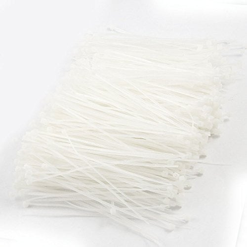 N/A 1000 Pcs White Plastic Cable Zip Fastener Wrap 75mm x 2mm