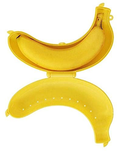 #N/V Bananen Schutzbox Bananenbehlter Obststnder Universal Bananenbox Lunchbox Kinder Aufbewahrungsbox Lebensmittel Mittagessen Obst Aufbewahrungsbox Anti-Brstenbox (Gelb)